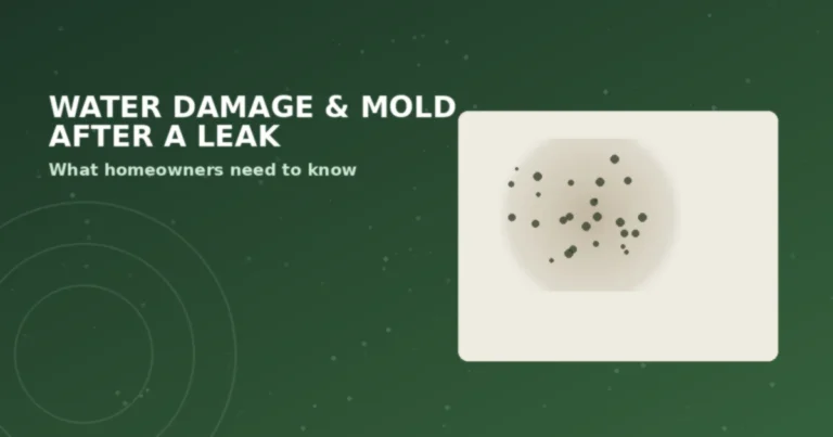 Illustration of water damage and mold growth after a hidden leak