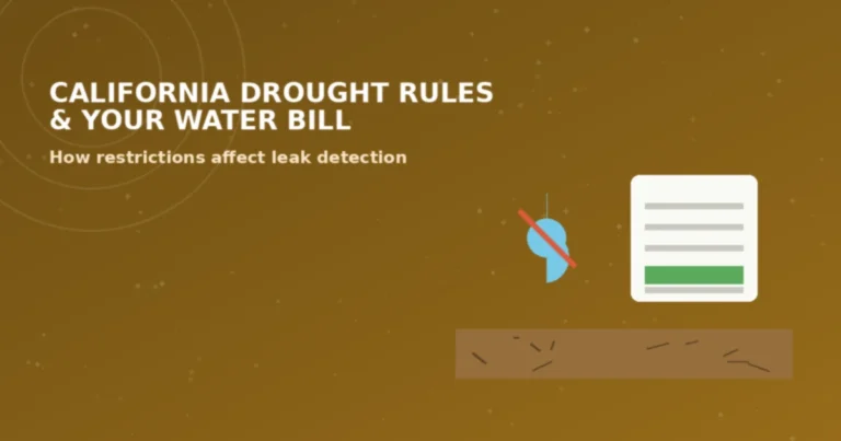 Graphic showing how California drought rules affect leak detection and water bills