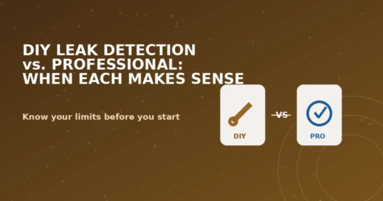 Graphic comparing DIY leak detection versus professional leak detection